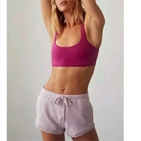 Free People Where The Wind Blows powdered lavender cotton shorts, size S, NWT - Picture 1 of 11